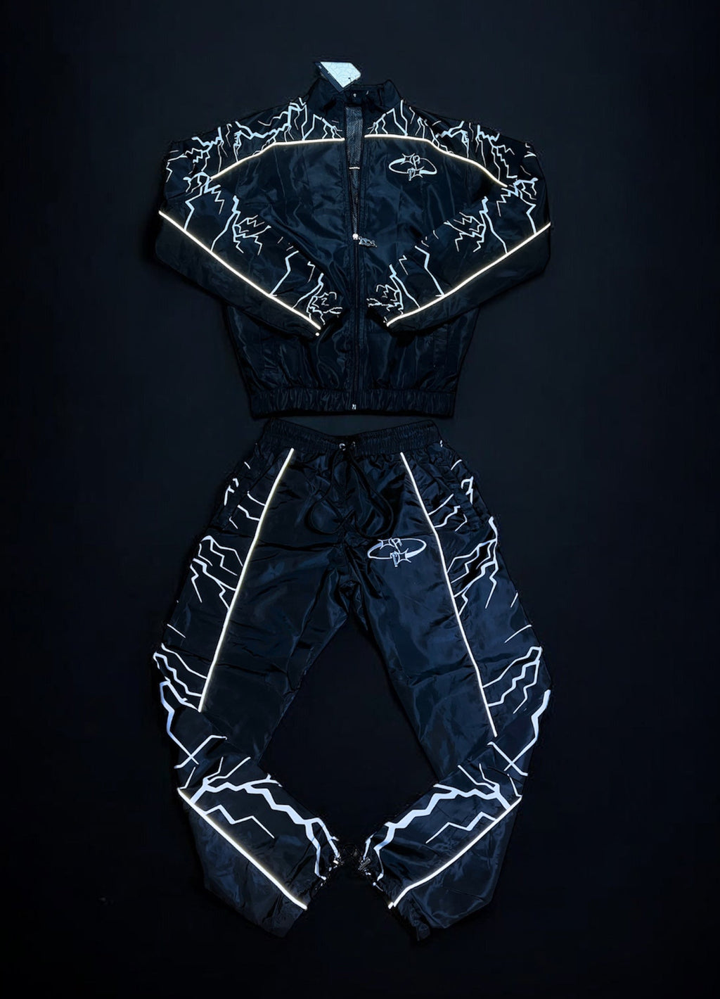 Black and white Reflective tracksuit